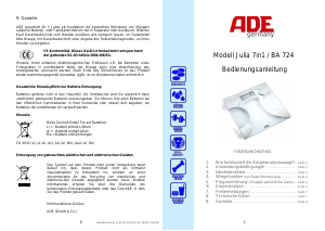 Manual de uso ADE BA 724 Julia Báscula