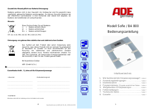 Manual de uso ADE BA 800 Sofie Báscula