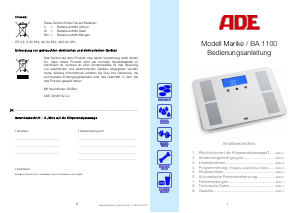 Mode d’emploi ADE BA 1100 Marike Pèse-personne