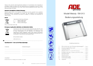 Mode d’emploi ADE BA 913 Melody Pèse-personne