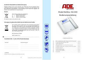 Manual de uso ADE BA 830 Bettina Báscula