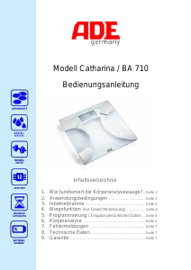 Manual de uso ADE BA 710 Catharina Báscula