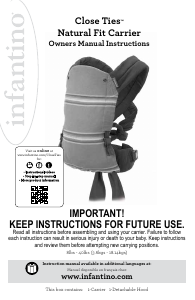 Manual Infantino Close Ties Baby Carrier