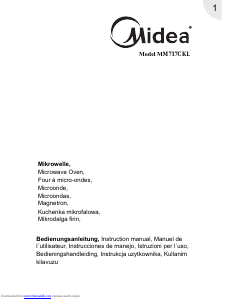 Manual de uso Midea MM717CKL Microondas