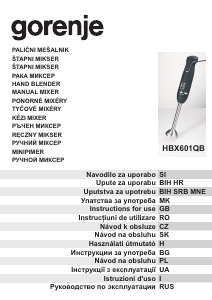 Manuál Gorenje HBX601QB Ruční mixér