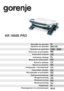 Manuál Gorenje KR1800EPRO Kontaktní gril