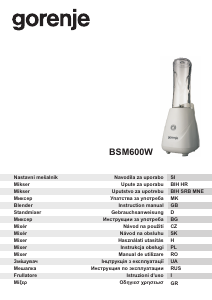 Manuale Gorenje BSM600W Frullatore