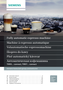 Handleiding Siemens TI9553X9RW Espresso-apparaat