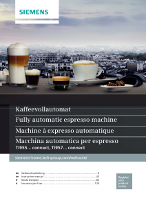 Bruksanvisning Siemens TI9555X1DE Espressomaskin