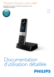 Mode d’emploi Philips D6302B Téléphone sans fil