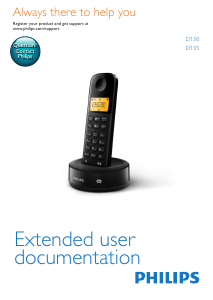 Bruksanvisning Philips D1301B Trådlös telefon