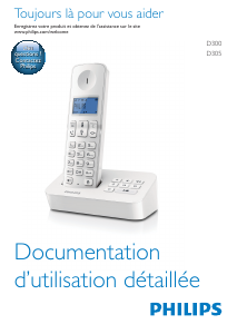 Mode d’emploi Philips D3052W Téléphone sans fil