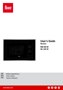 Mode d’emploi Teka MB 620 BI Micro-onde