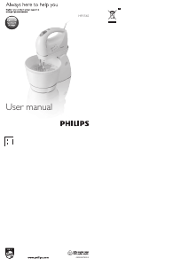 Manual Philips HR1565 Stand Mixer