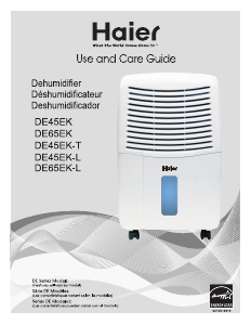 Manual de uso Haier DE45EK Deshumidificador