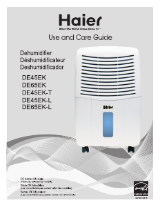 Manual Haier DE65EK Dehumidifier