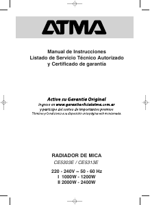 Manual de uso Atma CE5313E Calefactor