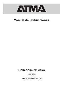 Manual de uso Atma LM850 Batidora de mano