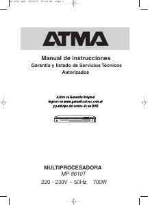 Manual de uso Atma MP8610T Robot de cocina