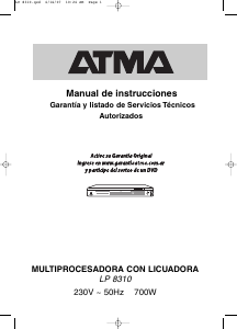 Manual de uso Atma LP8310 Robot de cocina