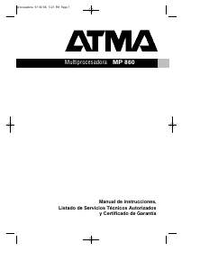 Manual de uso Atma MP860 Robot de cocina