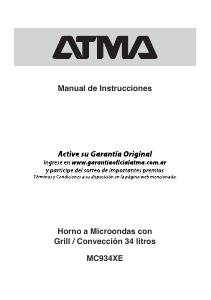 Manual de uso Atma MC934XE Microondas