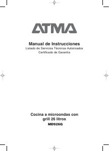 Manual de uso Atma MD926G Microondas