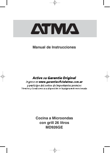 Manual de uso Atma MD926GE Microondas