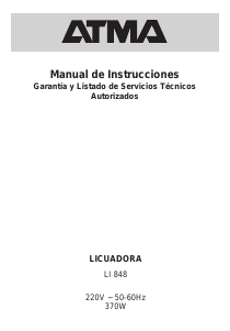 Manual de uso Atma LI848 Batidora