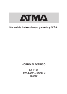 Manual de uso Atma AG 1153 Horno