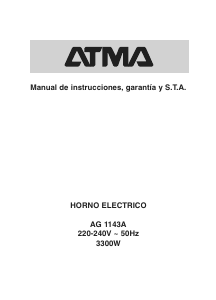 Manual de uso Atma AG 1143A Horno