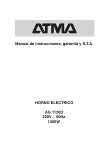 Manual de uso Atma AG 1128D Horno