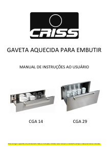 Manual Crissair CGA 14 Gaveta de aquecimento