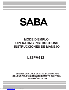Mode d’emploi SABA L32PV412 Téléviseur LCD