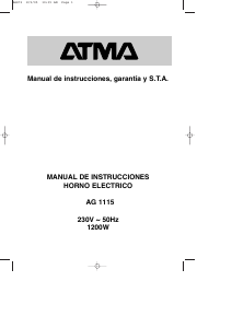 Manual de uso Atma AG 1115 Horno