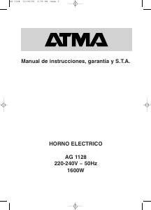 Manual de uso Atma AG 1128 Horno