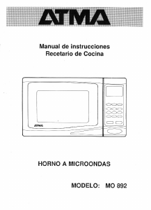 Manual de uso Atma MO892 Microondas