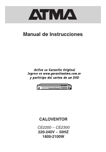 Manual de uso Atma CE2200 Calefactor