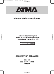 Manual de uso Atma CE3100 Calefactor