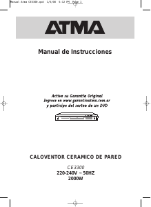 Manual de uso Atma CE3300 Calefactor