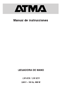 Manual de uso Atma LM828 Batidora de mano