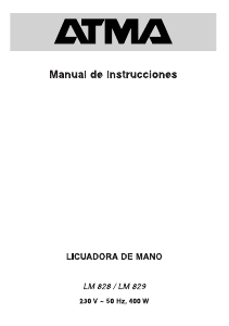 Manual de uso Atma LM829 Batidora de mano