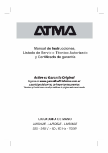 Manual de uso Atma LM5042E Batidora de mano