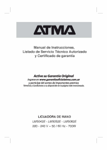 Manual de uso Atma LM5052E Batidora de mano
