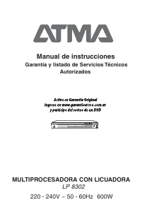 Manual de uso Atma LP8302 Robot de cocina