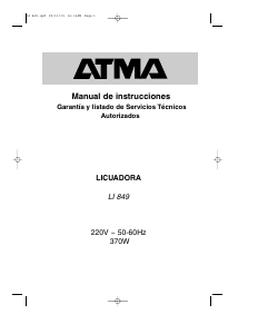 Manual de uso Atma LI849 Batidora