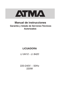 Manual de uso Atma LI8410 Batidora