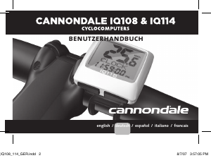 Bedienungsanleitung Cannondale IQ108 Fahrradcomputer