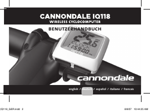 Bedienungsanleitung Cannondale IQ118 Fahrradcomputer