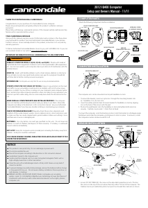 Mode d’emploi Cannondale IQ400 Compteur vélo